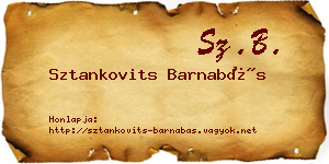 Sztankovits Barnabás névjegykártya